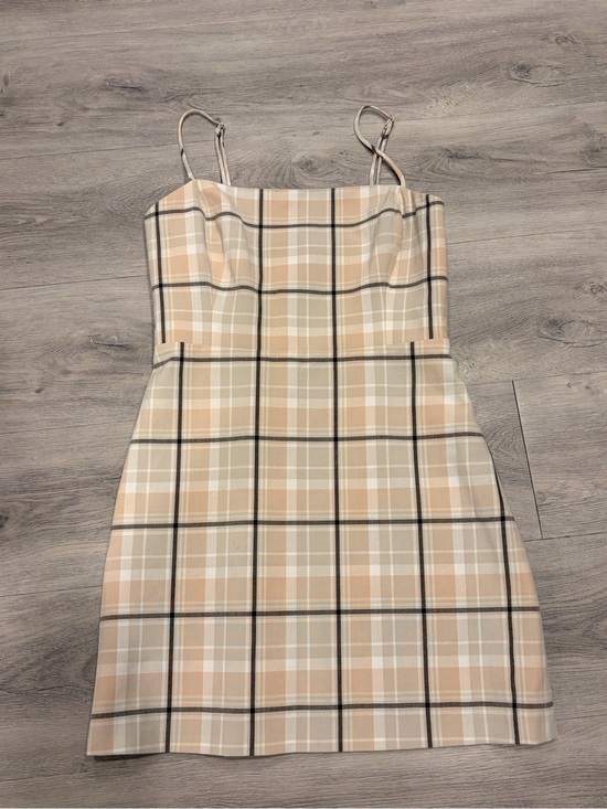Aritzia Dresses & Skirts - Aritzia Beige and Black Plaid Mini Dress